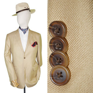 NORDSTROM 42L LORO PIANA BEIGE CASHMERE BLAZER